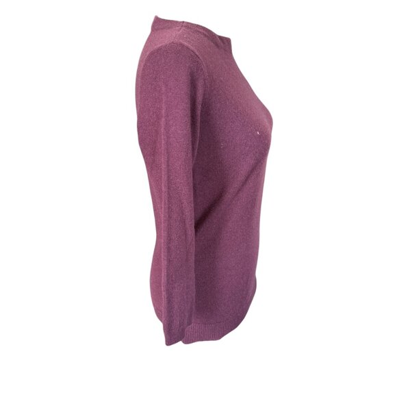 Talbots cashmere burgundy 3/4 sleeve pullover sweater women's size XS - Picture 3 of 10